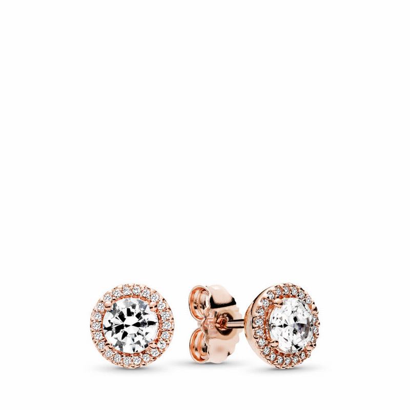 Pandora Rose™ Classic Elegance Stud Earrings - Pandora Rose/Cubic Zirconia - Canada | QR1984RN